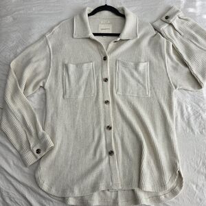 Thread & Supply Ribbed Button Down Cardigan L